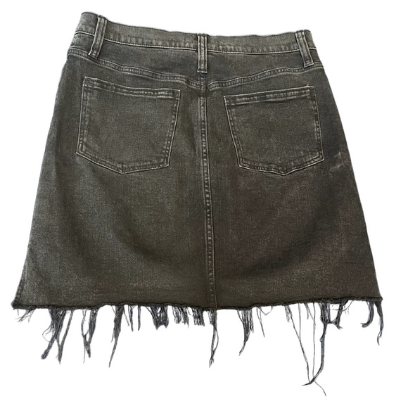 Madewell Hi-Lo Black Raw Hew Denim Skirt Size 29 - Picture 3 of 10